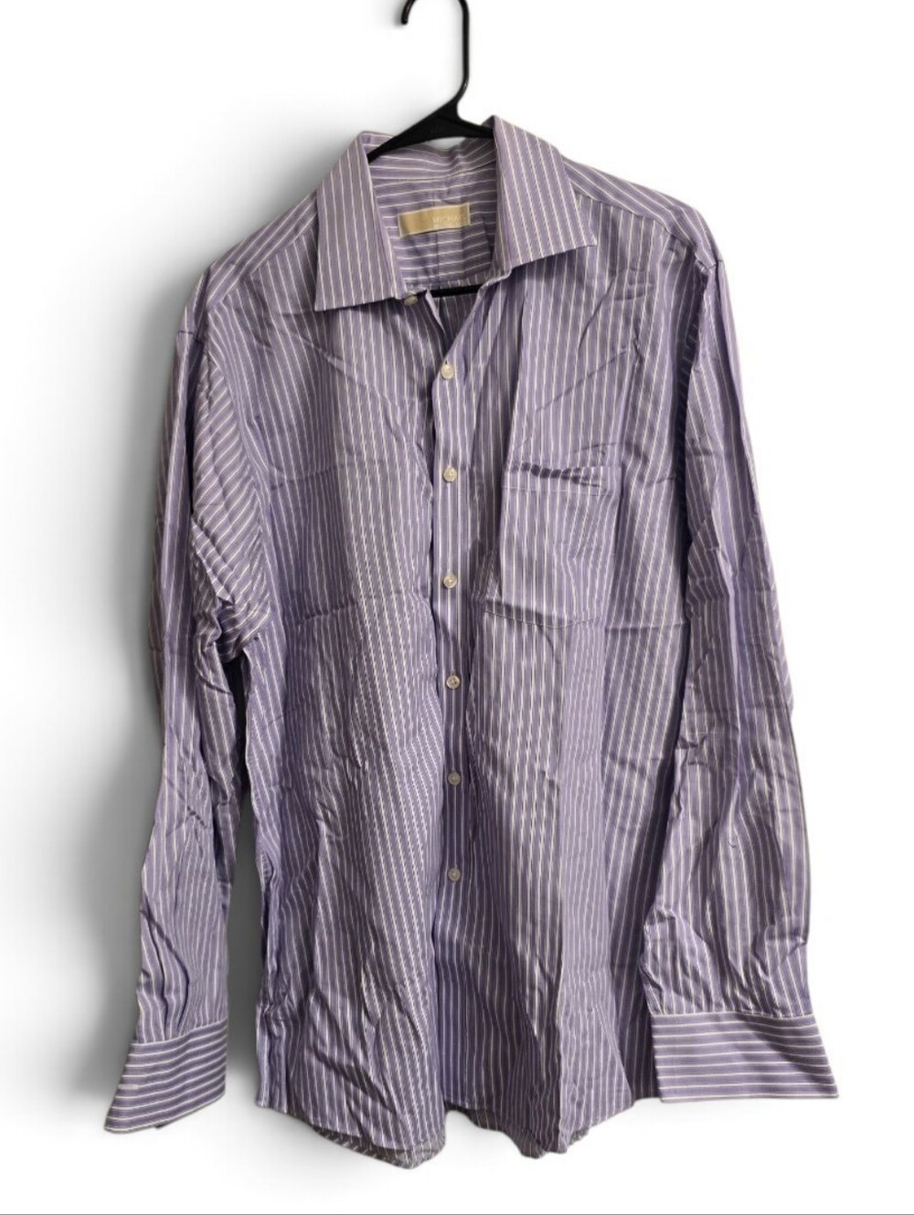 MICHAEL Michael Kors Purple White Striped Longsleeved Button Down Shirt L